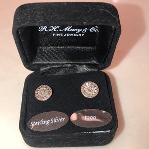 NWT diamond and sterling stud earrings. Never worn